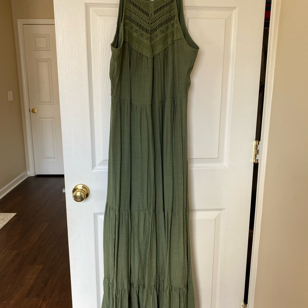 Luxology Olive Green Maxi Dress